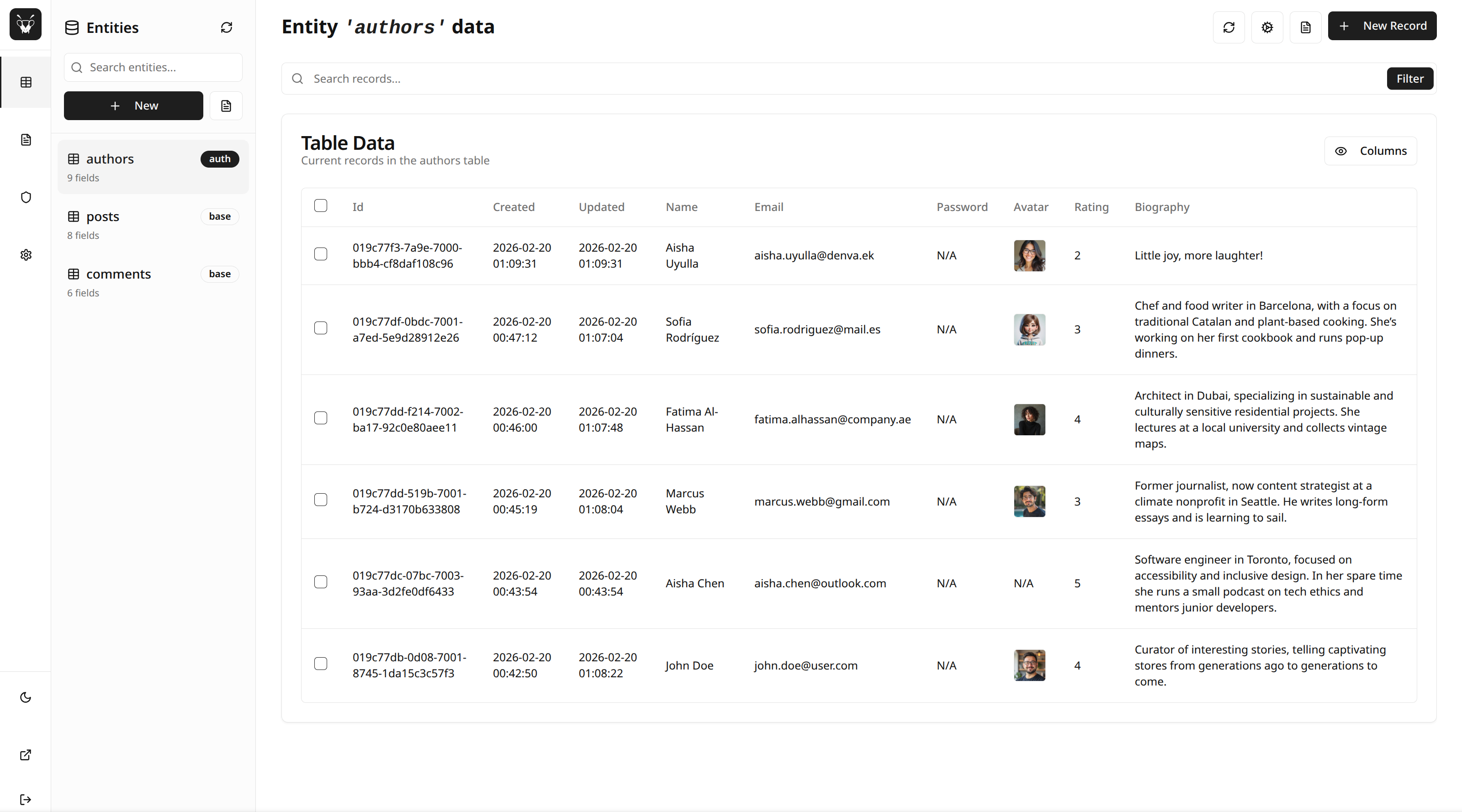 MantisBase admin dashboard — try the free demo